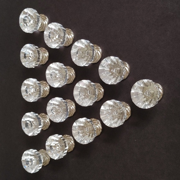 Other - 15 Pcs Acrylic Crystal Cabinet Drawer Knobs w Polished Chrome Swirl Base